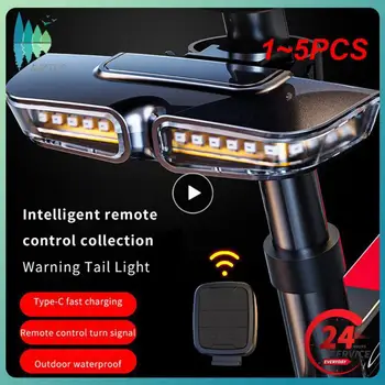 1 ~ 5ШТ Индикатор сигнала поворота велосипеда, беспроводной пульт дистанционного управления, вспышка, фара для велосипеда, USB Перезаряжаемый задний фонарь спереди 4
