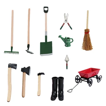 1 Комплект Садовых инструментов для мини-кукольного домика, украшения для кукольного домика, Сельскохозяйственные инструменты для DIY