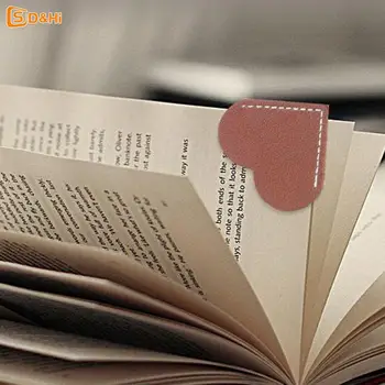 1 Упаковка винтажных кожаных закладок ручной работы для мини-маркера угловой страницы книги в виде сердечка 11