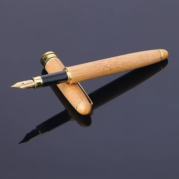 1 шт. Бамбуковая авторучка с тонким пером и гладким почерком, лучший подарок для офиса 1