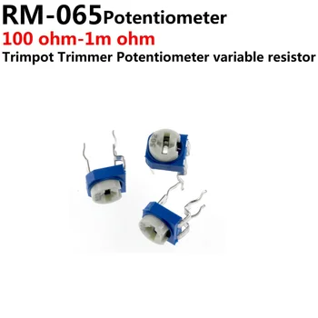 100шт RM065 RM-065 100 200 500 1K 2K 5K 10K 20K 50K 100K 200K 500K Резистор потенциометра Trimpot Trimper 1 М Ом 103.