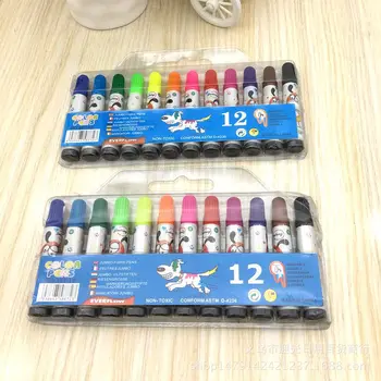 12-цветные акварельные детские кисти в упаковке, детские ручки для граффити, двухдолларовый магазин канцелярских товаров. 6