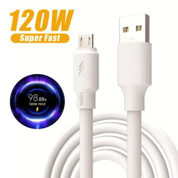 120 Вт Быстрая зарядка Micro USB кабель Аксессуары для мобильных телефонов Android Зарядное устройство USB кабель для Samsung Xiaomi Redmi Huawei планшет 7