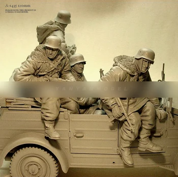 120 мм наборы моделей солдата из смолы, бесцветные и самосборные (5 шт) A-1435 5
