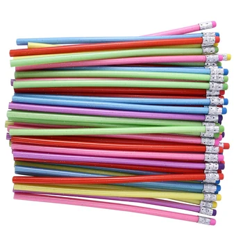120 Штук гибких гибких мягких карандашей с ластиком, разноцветных 12