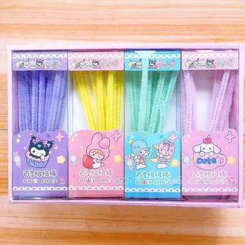 12шт. Новых Sanrio Diy Twist Stick Color Kulomi Melody Cinnamon, Подарочная игрушка с цветами в руках, Игрушки ручной работы для украшения своими руками