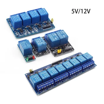 1ch 2ch 4ch 8ch Плата Модуля Реле Постоянного Тока 5V 12V С Модулем Релейного Выхода Оптрона Для Arduino 1 2 4 8-полосная Автоматизация ПЛК 8