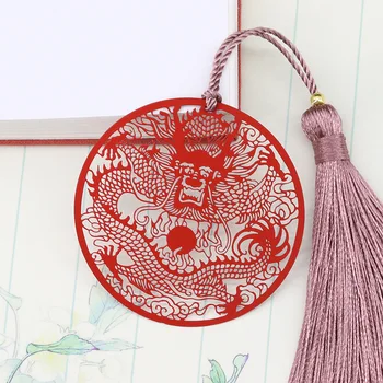 1шт Дракон Тэн в китайском стиле металлические креативные закладки с кисточками с рисунком дракона благоприятные закладки классической культуры подарки 10