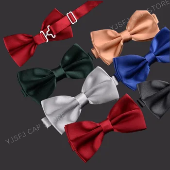 1ШТ Модный однотонный Классический галстук-бабочка с узлом для джентльмена, Классический смокинг, галстук-бабочка, подарок на свадьбу для мужчин и мальчиков 5