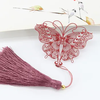 1шт Танцующая бабочка из металла, креативная полая бахрома из нержавеющей стали в классическом китайском стиле, креативная подарочная закладка 12