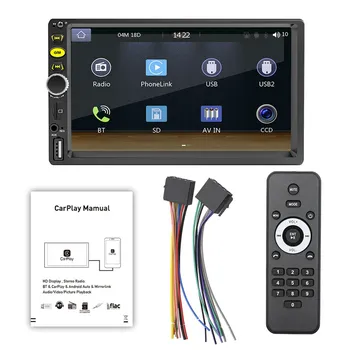 2 Din 7-дюймовый автомобильный радиоприемник с сенсорным экраном Автомобильный стерео MP5 плеер с CarPlay Android Auto Bluetooth AUX USB TF FM Автомобильный плеер B 8