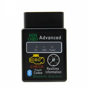 2021 Новый дизайн HH OBD Advanced MINI ELM327 v2.1 Black Bluetooth OBD2 Car CAN Wireless Adapter Scanner Tool 10