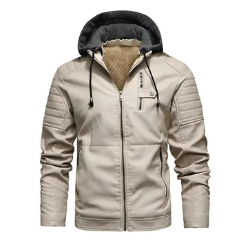 2023 Мужская новая куртка, мужские флисовые куртки, повседневное качественное зимнее пальто, кожаная утепленная мотоциклетная куртка из искусственной кожи, байкерские теплые пальто бренда