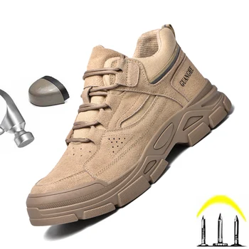 2023 Новая рабочая обувь для мужчин, ботильоны на платформе, мужская защитная обувь, модные качественные ботинки, Уличные пинетки Zapatos De Hombre 2