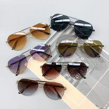 2023 новые модные солнцезащитные очки для взрослых в двухлучевой овальной оправе, мужские и женские солнцезащитные очки tide E017 8