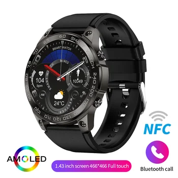 2023 Новые мужские смарт-часы NFC с экраном AMOLED HD, отображающим время вызова по Bluetooth, водонепроницаемые женские смарт-часы IP68 для Huawei Best 9