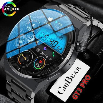 2023 Новый NFC Bluetooth Вызов Смарт-Часы Мужские GT3 PRO AMOLED 390*390 HD Экран IP68 Водонепроницаемые Спортивные Смарт-Часы Для Huawei Xiaomi