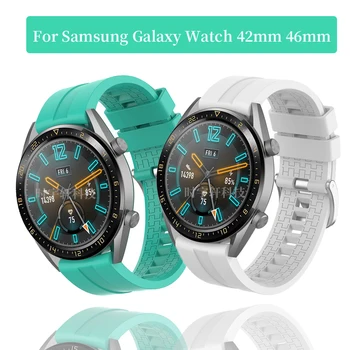 20мм 22мм Спортивный Ремешок Силиконовый Браслет Для Samsung Galaxy Watch 42мм 46мм/Gear S3 Frontier S2/Active 2 Мужские Аксессуары Для Ремешков 4