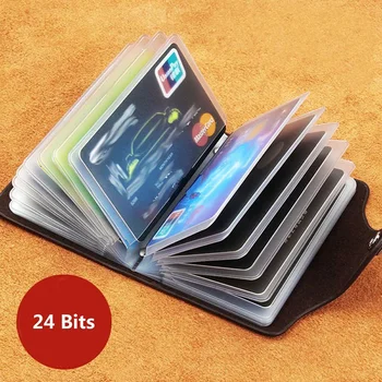 24-Битный держатель кредитной карты, карман для банковских карт, ПВХ, большой емкости, зажим для хранения наличных, чехол-органайзер, кошелек, держатель для карт