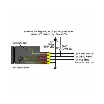 2шт 4-Полюсный Кнопочный Переключатель 12V со светодиодными Фоновыми Индикаторами для Противотуманных Фар DRL LED Light Bar (33x22 мм) 11