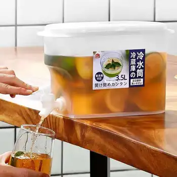 3,5-литровое кухонное пластиковое ведро для пищевых продуктов, чайник для холодной воды большой емкости, поставляется с краном, охлажденным для замачивания лимонада. Чайник 9