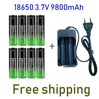 3,7 V Kapazität Li-Ion Akku Für Taschenlampe Batterie + Ladegerät 4