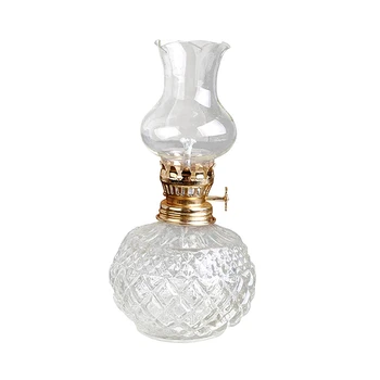 3X Керосиновая лампа для помещений, классическая керосиновая лампа с абажуром из прозрачного стекла, церковные принадлежности для дома 12