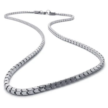 3X мужское ювелирное ожерелье, ожерелье из нержавеющей стали, серебристого цвета, шириной 3 мм, длиной 55 см 5