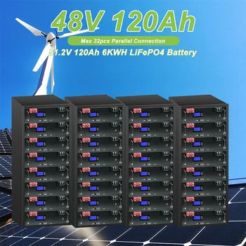 48V 100Ah 120Ah 200Ah Батарея LiFePO4 Макс 32шт Протокол параллельного подключения литий железо фосфатная батарея 12