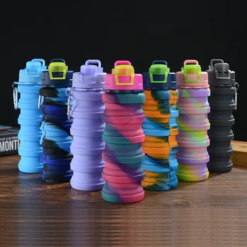 500 мл Креативная Силиконовая складная чашка для воды Портативная бутылка для воды на открытом воздухе Велоспорт Спорт Портативная бутылка для воды большой емкости 15