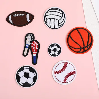 5шт нашивок с вышивкой в виде шариков Для одежды, аппликации из железа, наклейки для баскетбола, футбола, бейсбола, спортивные значки, нашивка 