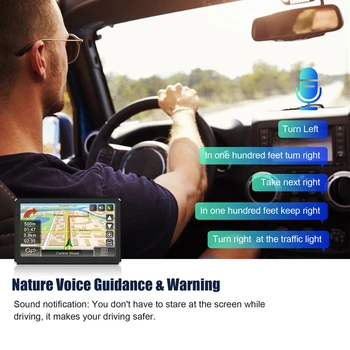 7-Дюймовый HD Автомобильный GPS-Навигатор FM-Передатчик Автомобильный GPS-Навигатор Встроенный Динамик Портативный Навигатор 256 МБ + 8G USB TF Голосовое Напоминание