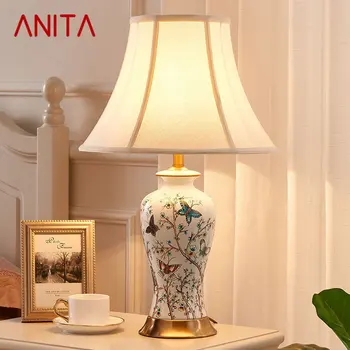 ANITA Современные керамические настольные лампы, простая креативная роскошная прикроватная настольная лампа для дома, гостиной, кабинета, спальни 3