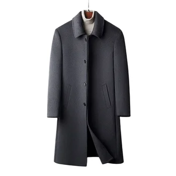 BATMO 2023 Новое поступление, Зимний шерстяной Длинный тренч высшего качества, мужское утолщенное теплое пальто, размер M-5XL 662310 4