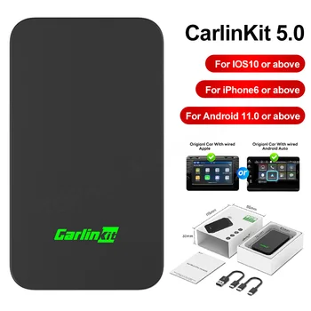 CarlinKit 5.0 Auto Box Беспроводной адаптер CarPlay Проводной к беспроводной Android Smart Car Ai Box WiFi Bluetooth Автоматическое подключение Новый 11