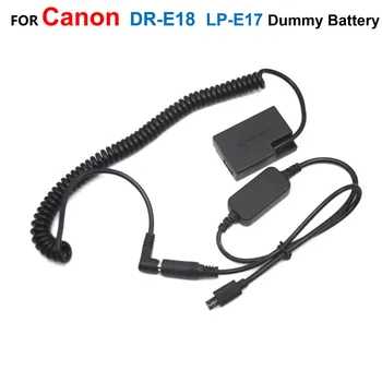 DR-E18 LP-E17 Поддельный Аккумулятор + Кабель-Адаптер Питания USB Type-C USB-PD Для Камеры Canon EOS RP 8000D 9000D SL2 SL3 T6s X8i X9 X9i X10 14