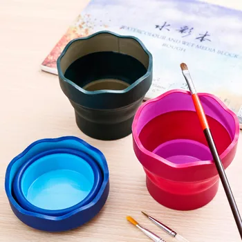 Faber-Castell Clic & Go Artist Water Cup - Темно-Зеленая кисть для мытья, Складное ведро для мытья, Выдвижное Ведро для щетки 7