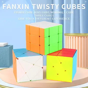 Fanxin Magic Cube Fisher 3x3x3 Без наклеек, Ветряная Мельница Magico Cubo Axis, Развивающие игрушки 6
