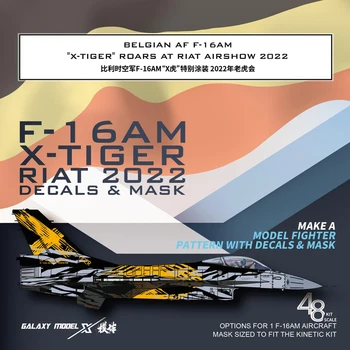 Galaxy D48047 Бельгийский Авиационный Истребитель F-16AM X-tiger Рычит НА Авиашоу RIAT 2022, Наклейки из Клейкой Ленты для Модели самолета K48100, Инструменты для Поделок 15