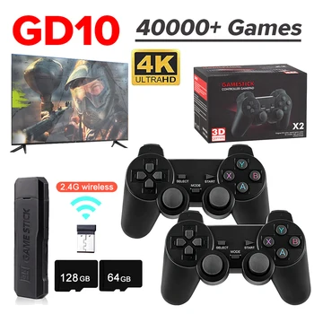 GD10/GD10PRO Игровая Приставка 4K HD TV Game Stick Беспроводной Геймпад Ретро Портативный Игровой плеер 50 Эмулятор 64/128G 40000 Игр