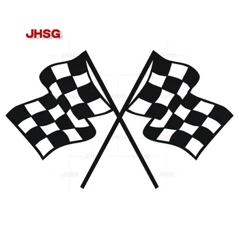 JHSG Изготовленный На Заказ Клетчатый Флаг Гоночная Наклейка ПВХ Оконная Фурнитура Водонепроницаемая Наклейка Для Мотоцикла