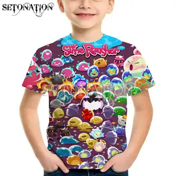 Kawaii slime rancher 2023, детская футболка с 3D принтом США для мальчиков, Футболка с круглым вырезом и рукавами, детская одежда, Повседневные летние Топы на день рождения 12