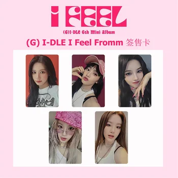 Kpop 5 листов / набор Открыток GIDLE I Feel Album Lomo Miyeon Soojin (G) I-DLE Girls MINNIE SOYEON YUQI С принтом Фотокарточек для девочек в подарок 14