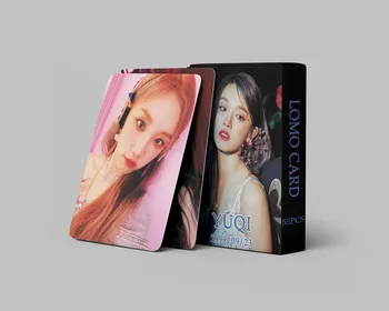 Kpop Idol 55 шт./компл. Lomo Card YUQI (G) I-DLE I FEEL Альбом Открыток Новая Коллекция Подарков Для поклонников фотопечати 14