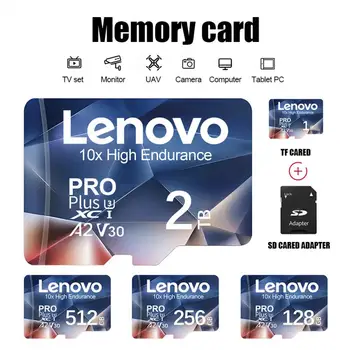 Lenovo Class 10 SD Card Ultra A2 Micro TF/SD-Карта Большой Емкости 2 ТБ Высокоскоростная Карта Памяти 100 Мб/с Для Телефона/ПК/Цифровой камеры 2