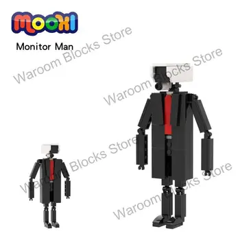 MOC1328 Horror Series Monitor Man Bricks Skibidi Туалетная Фигурка Строительные Блоки Игрушка Для Детей Творческие Подарки Собраны