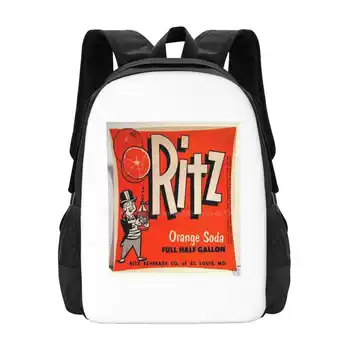 Ritz Orange Soda, Лидер продаж, рюкзак, модные сумки, Ritz Orange Soda От Ritz Beverage, Миссури, Полгаллона, Старая этикетка для газировки, Ностальгия 1