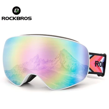 ROCKBROS 2023 Доступны Двойные Противотуманные Лыжные очки Очки для Близорукости С Большим Четким Обзором Катание На Лыжах Спорт на открытом воздухе Сноуборд Eyeware SP284 14