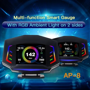 Tomostrong Автомобильный HUD Головной Дисплей Цифровой Спидометр OBD2 + GPS + ИЗМЕРИТЕЛЬ НАКЛОНА Умный Датчик Охранной сигнализации RPM G-сенсор Для большинства автомобилей