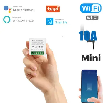 Tuya Совместим с Alexa Google Home 10a Mini Wifi Беспроводные переключатели Diy Smart Switch Пульт дистанционного управления Автоматизация умного дома